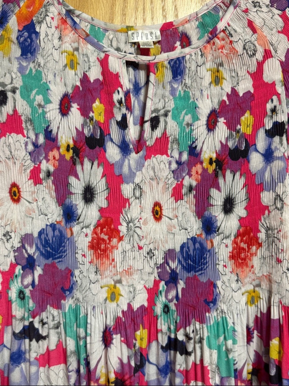 Spense Floral Scoop-Neck Tunic Top - Pink Multi - Picture 6 of 6